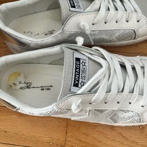 Vintage White and Silver Sneakers
